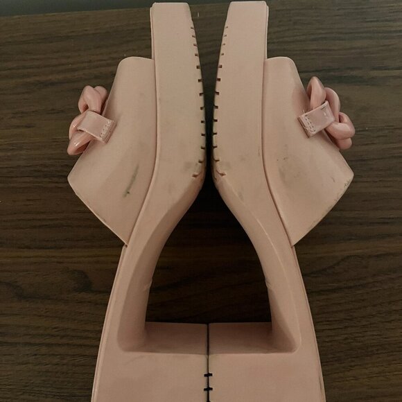 BP Lollie Baby Pink Chain Link Heeled Sandal Slides Barbiecore sz 10 Nordstrom - Picture 9 of 10